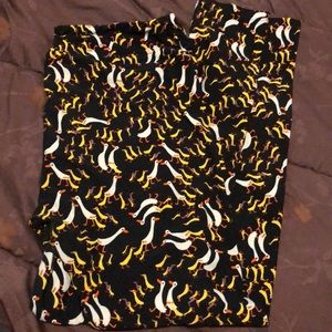 Lularoe Duck Leggings - Black background - TC